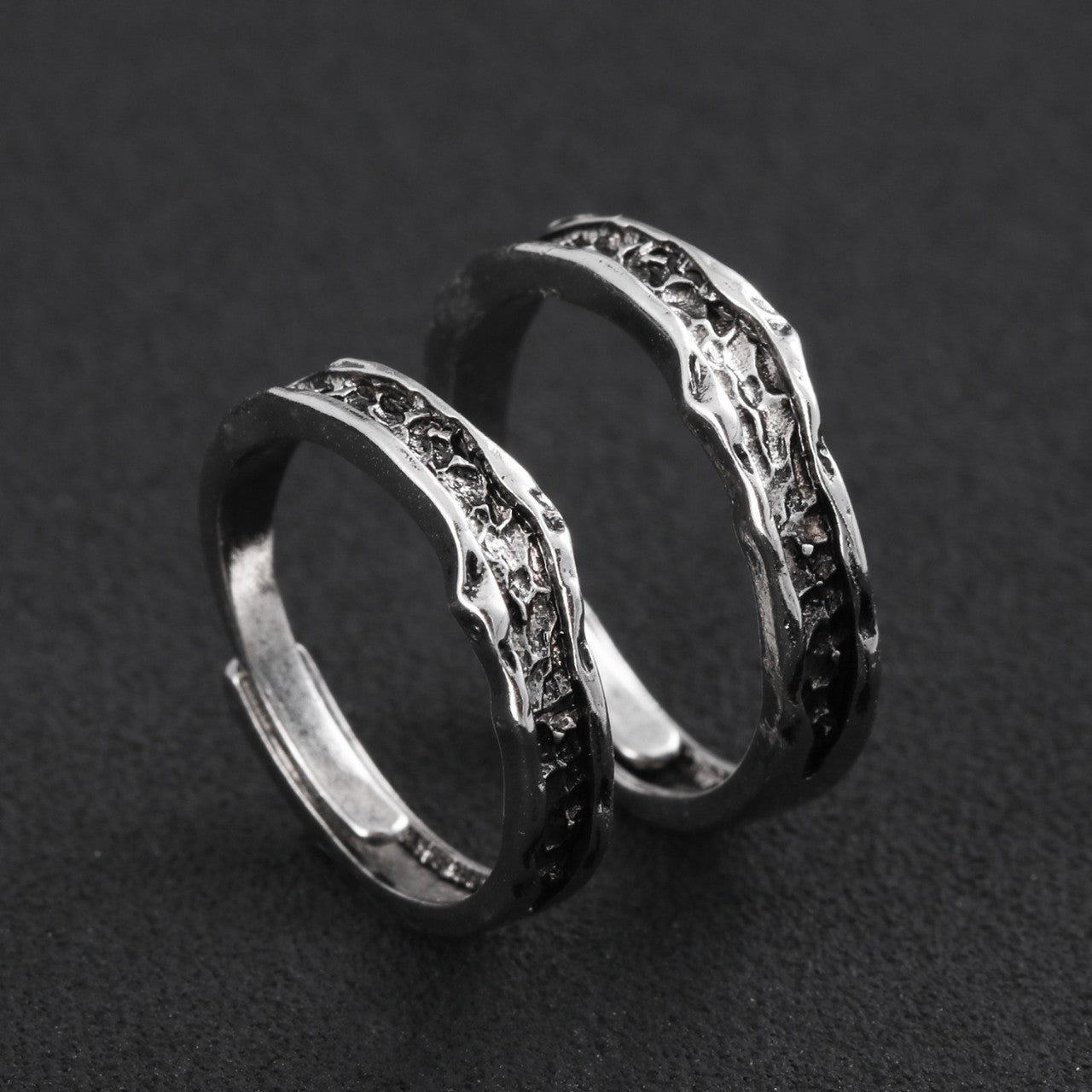 Vintage Matching Couple Rings with Names Engraved