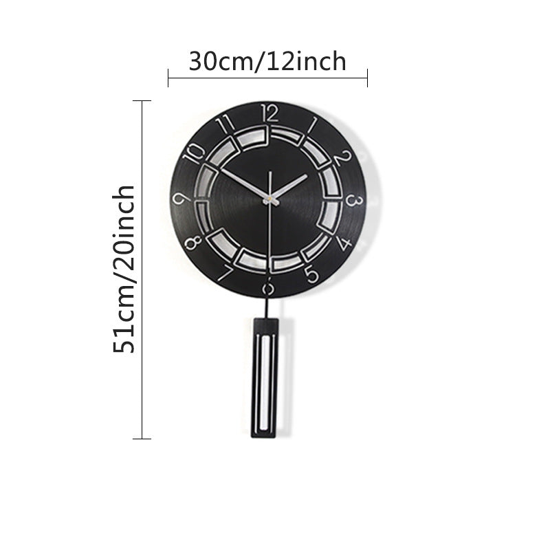 Black Circular Pendulum Wall Décor Clock