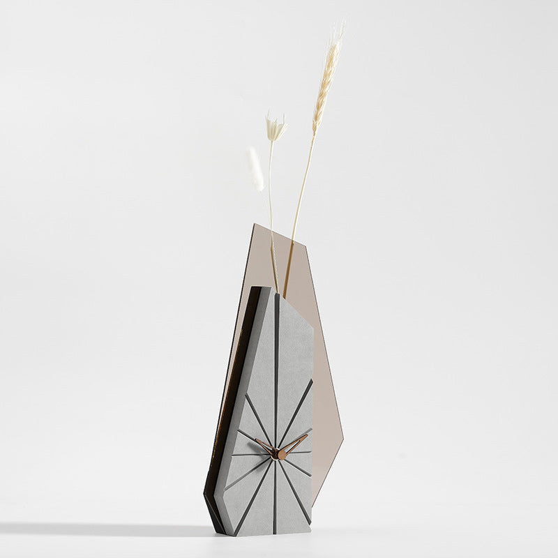 Unique Decorative Vase Table Clock for Living Room