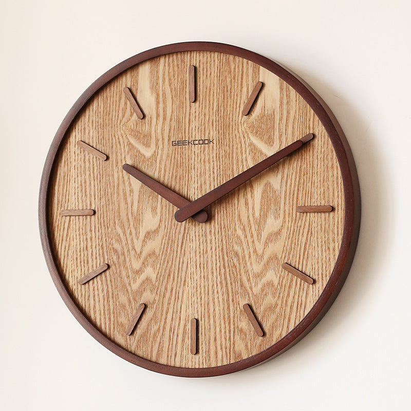 Minimalistic Silent Wooden Wall Clock 12 Inches