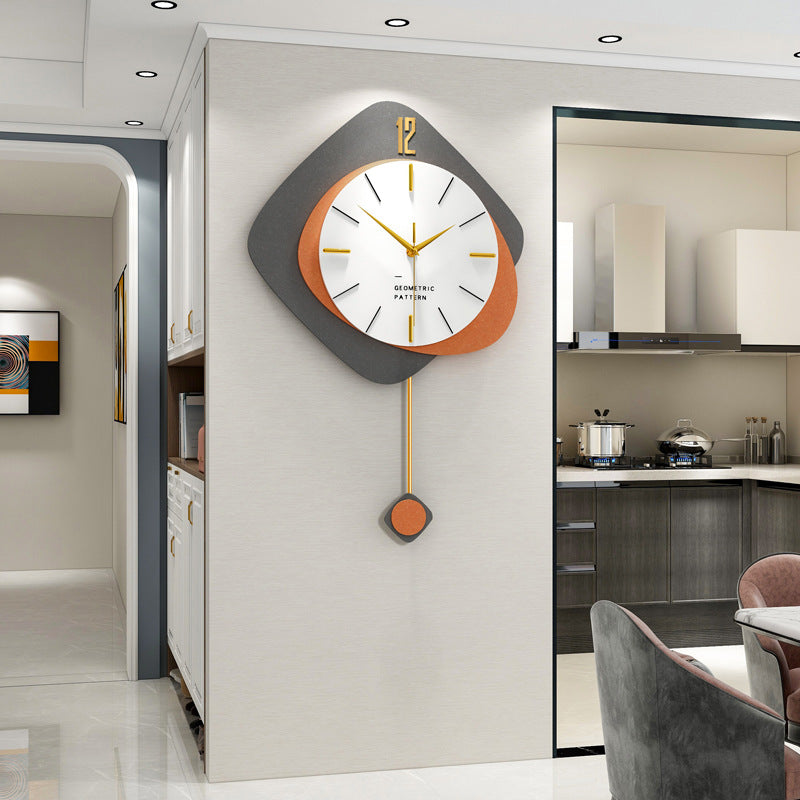 Wall Decor Pendulum Wall Clock for Livingroom Battery Operated