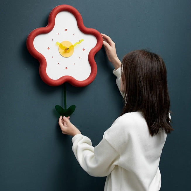 Pendulum Silent Wall Decorative Clock for Kids Bedroom