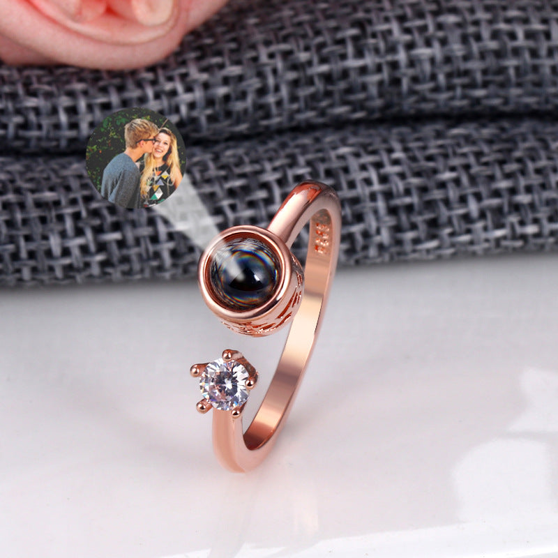 Photo Projection Women Ring - Adjustable Size
