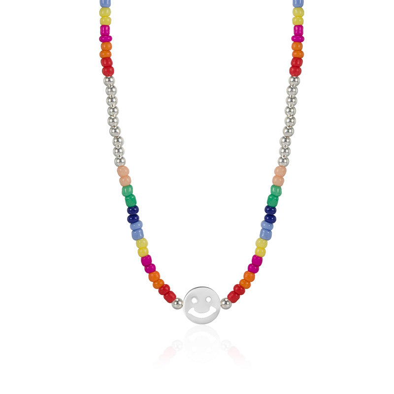 Smiley Face Beaded Necklace for Girls