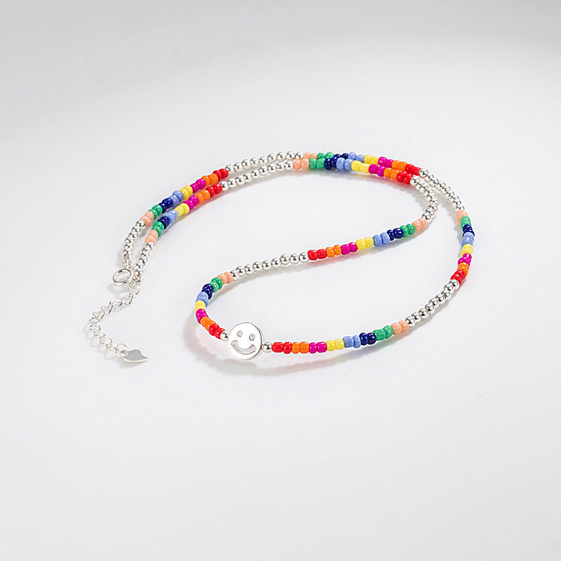 Smiley Face Beaded Necklace for Girls