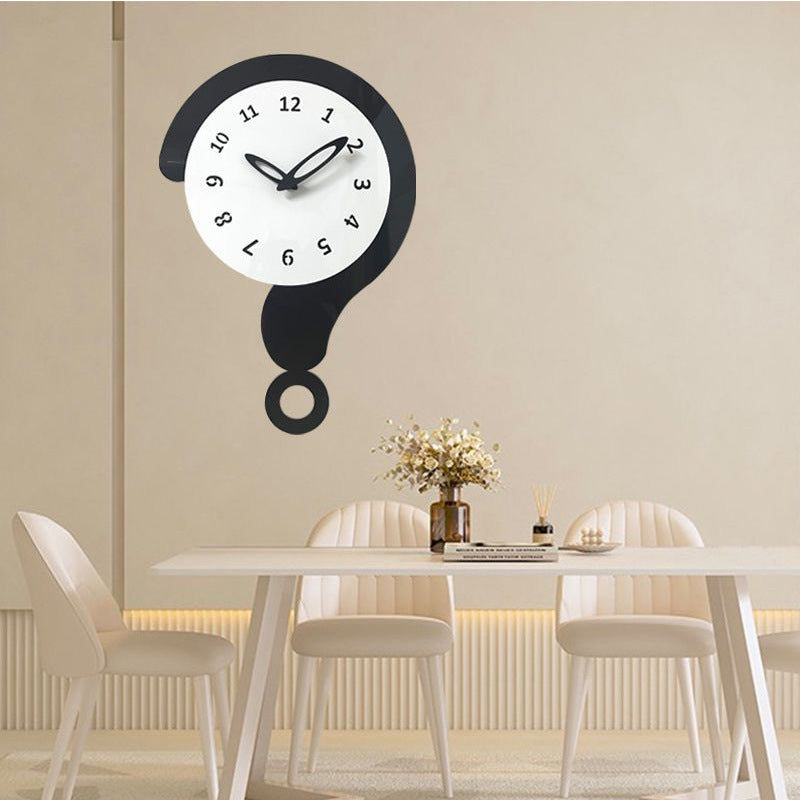 Question Mark Silent Pendulum Wall Clock