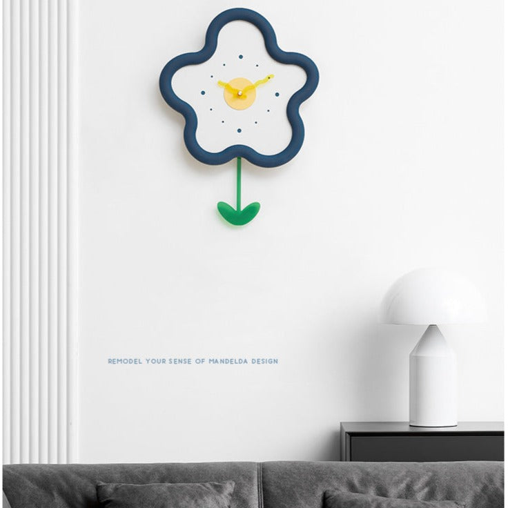 Pendulum Silent Wall Decorative Clock for Kids Bedroom