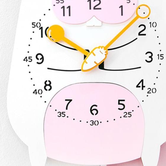Rabbit Pendulum Kids Bedroom Silent Clock