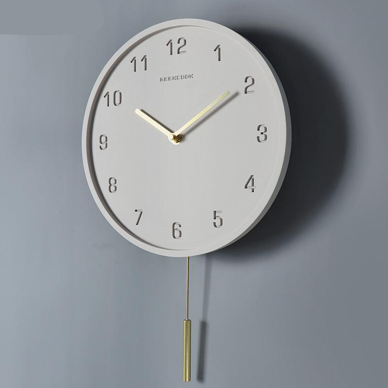 Concrete Nordic Pendulum Analog Wall Clock