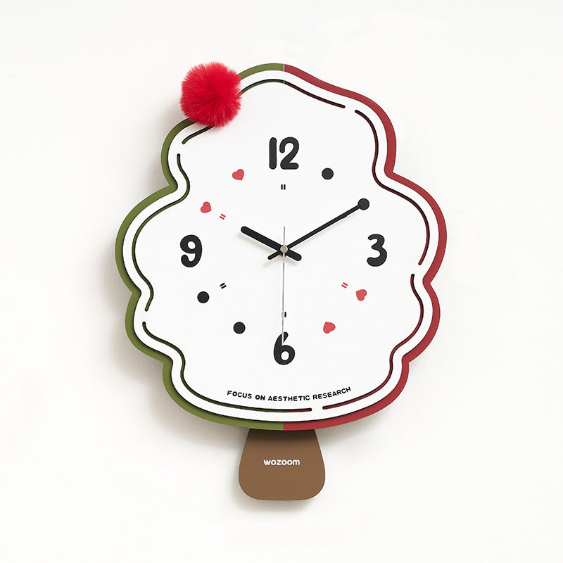 Cute Christmas Themed Wall Décor Silent Clock