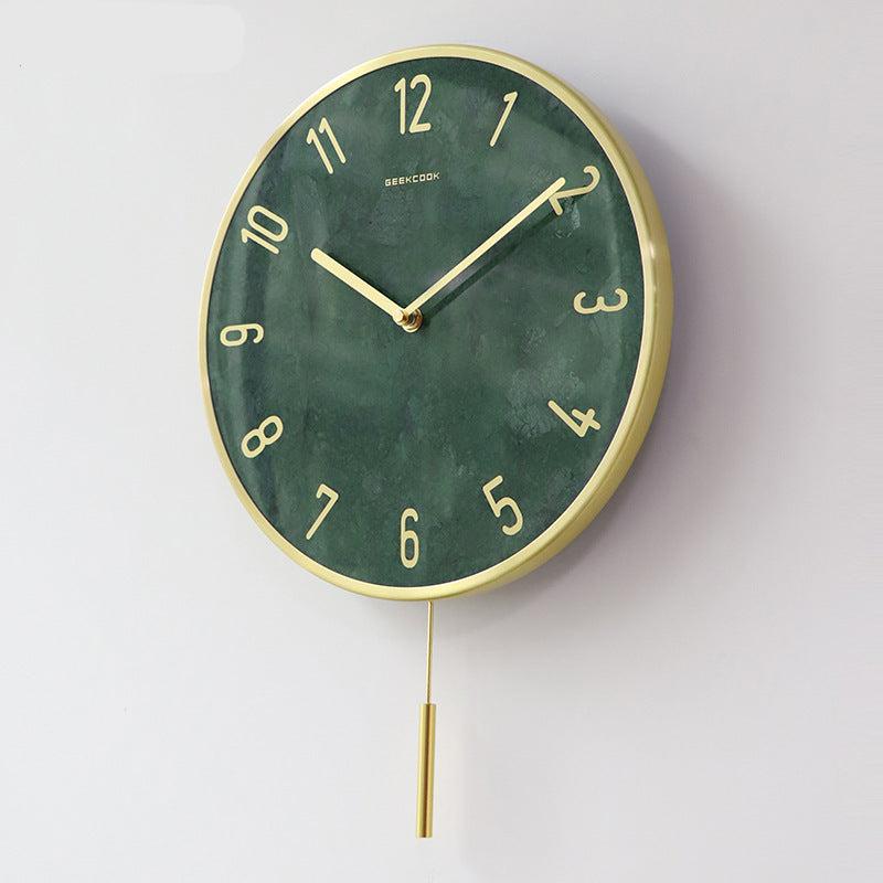 Natural Marble Pendulum Analog Wall Clock