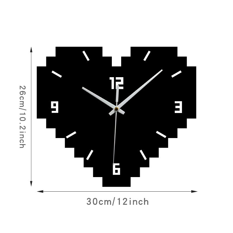 Heart Shaped Creative Silent Wall Décor Clock