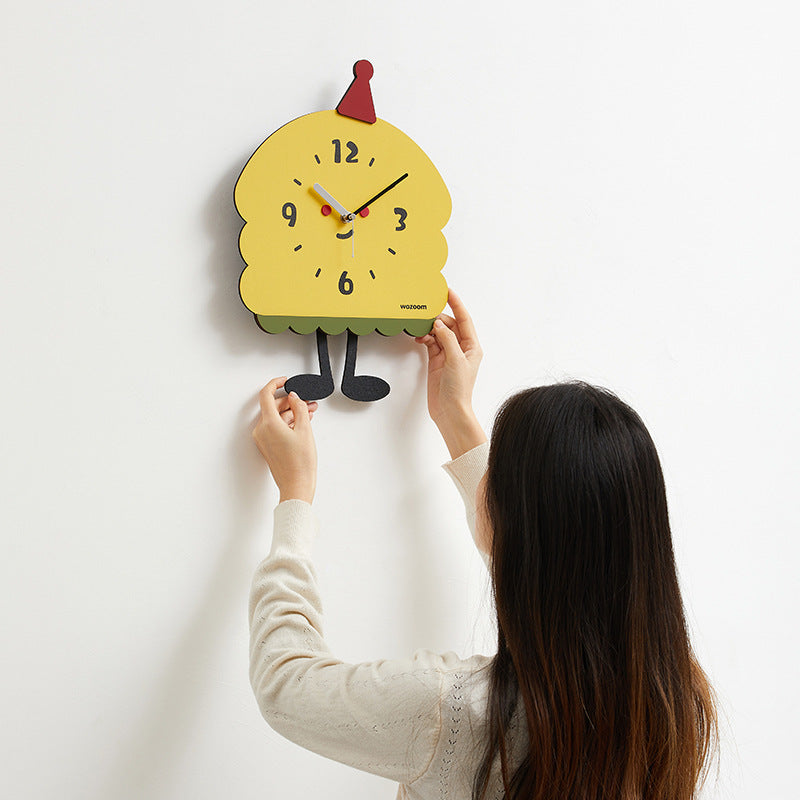 Christmas Cartoon Kids Bedroom Silent Clock