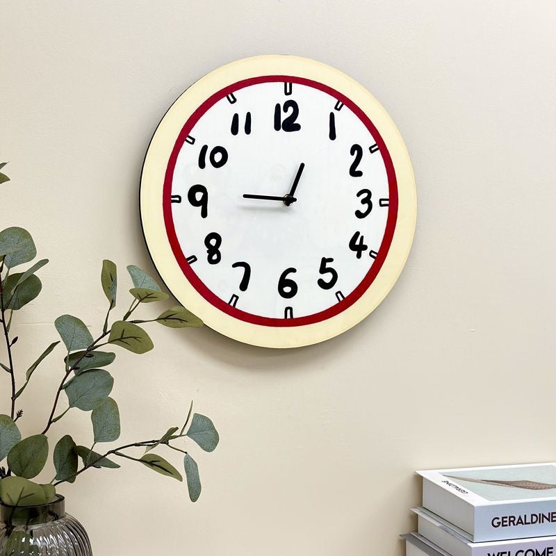 Hand Drawn Style Silent Wall Décor Clock