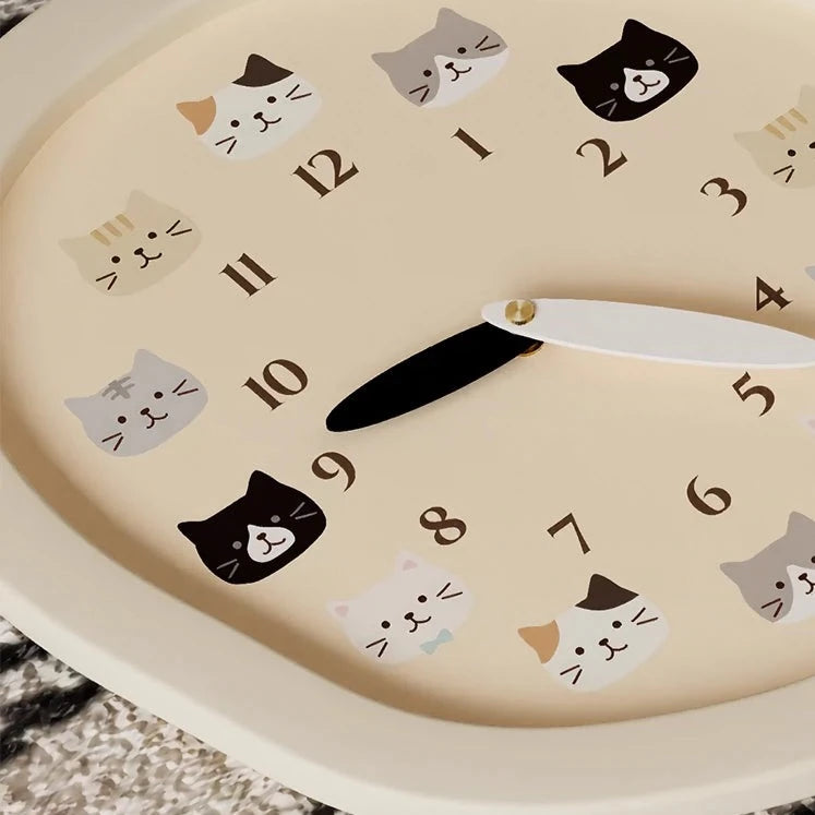 Loforay™ Cute Cat Face Wall Deco Silent Clock