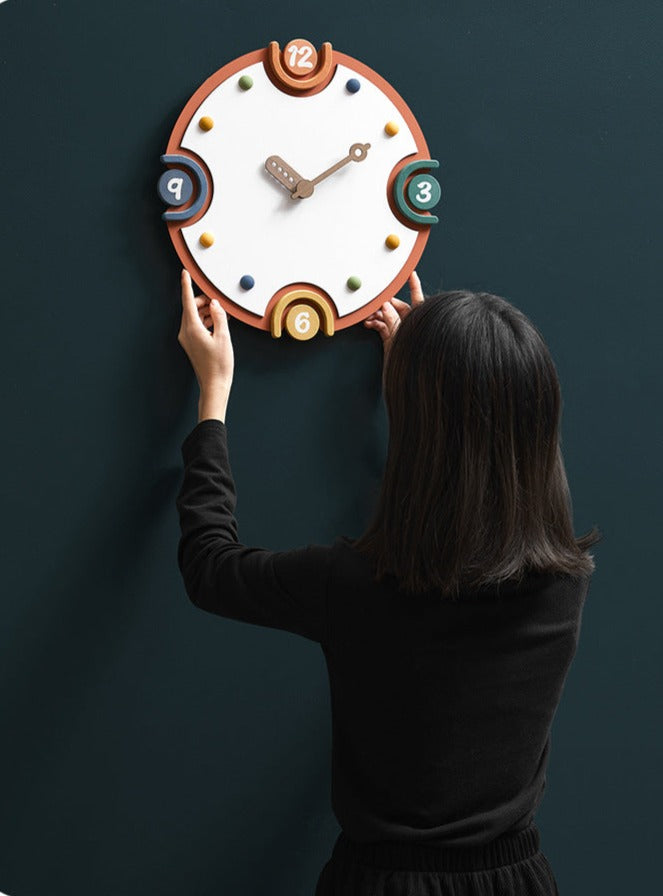 Minimalist Silent Wall Clock for Kids Bedroom