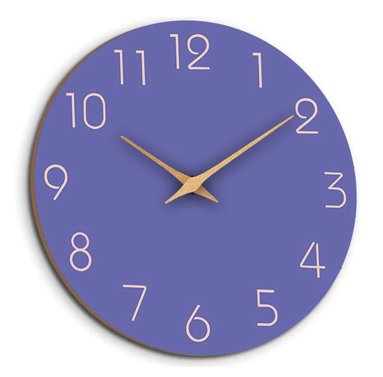 Simple Color Silent Wall Decoration Clock 12 Inches