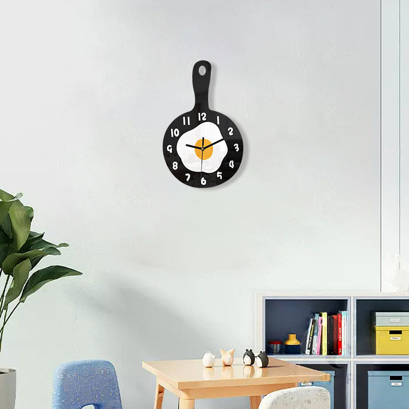 Egg Pan Shaped Kitchen Wall Décor Clock