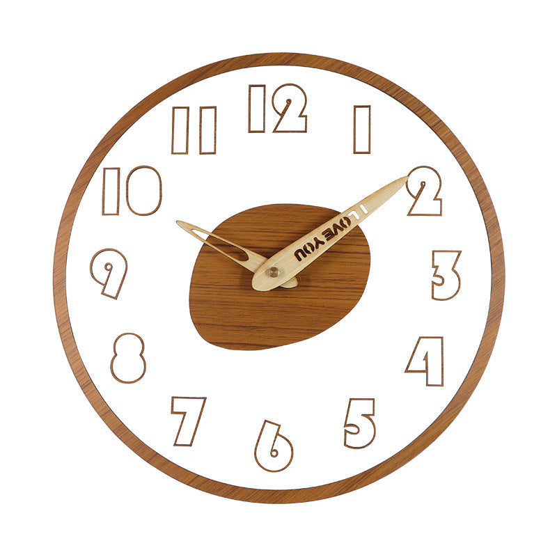 Modern Solid Wood Analog Wall Clock