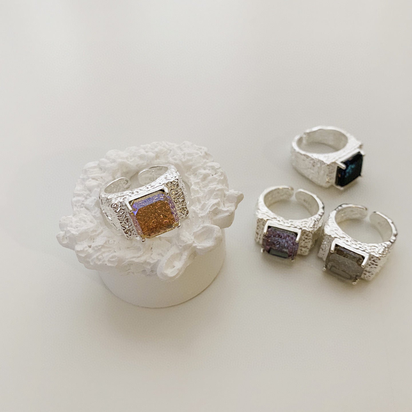 Firework Inspired Silver Ring for Her