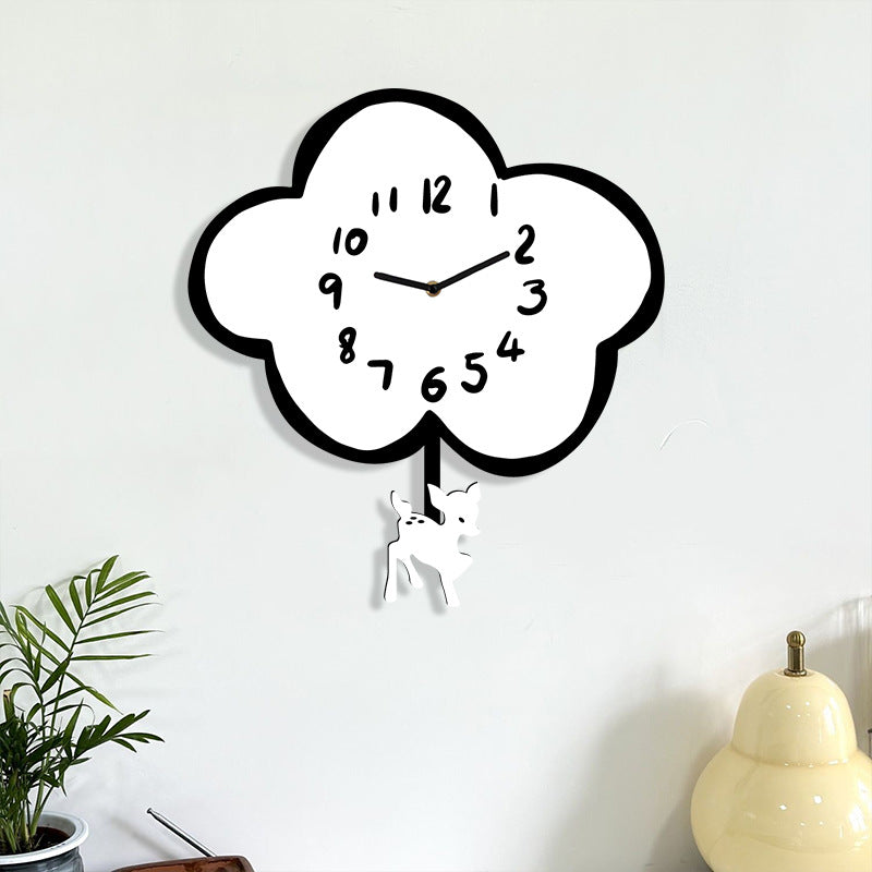 Cute Animals Silent Pendulum Clock for Kids Bedroom