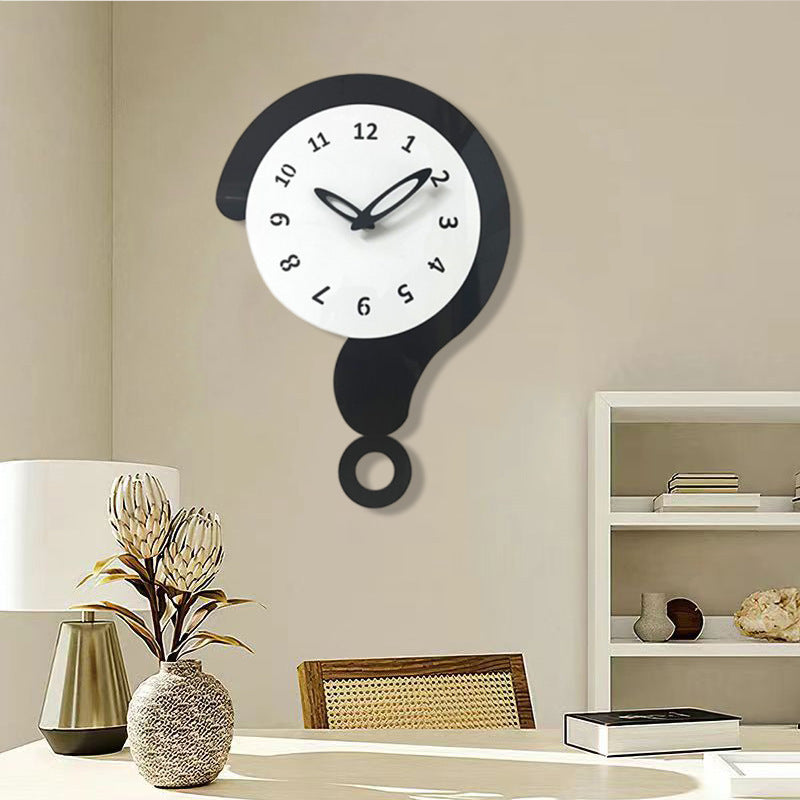 Question Mark Silent Pendulum Wall Clock