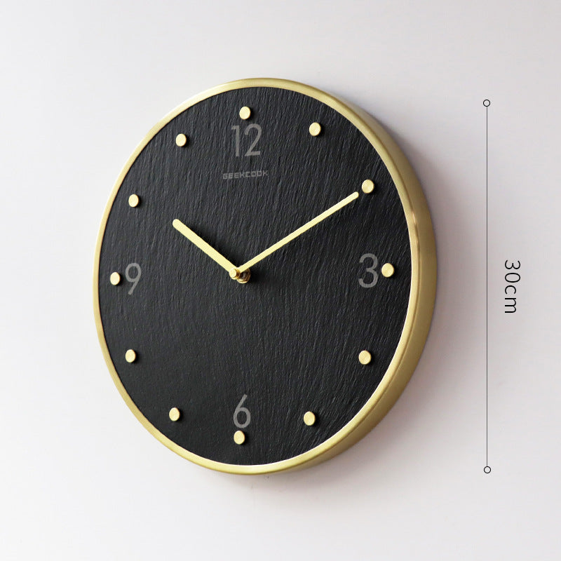 Natural Marble Pendulum Analog Silent Clock