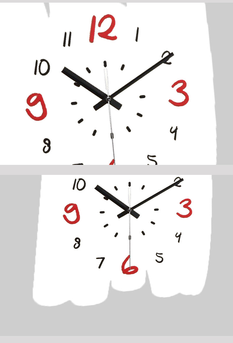 Paint Strokes Shaped Silent Wall Clock
