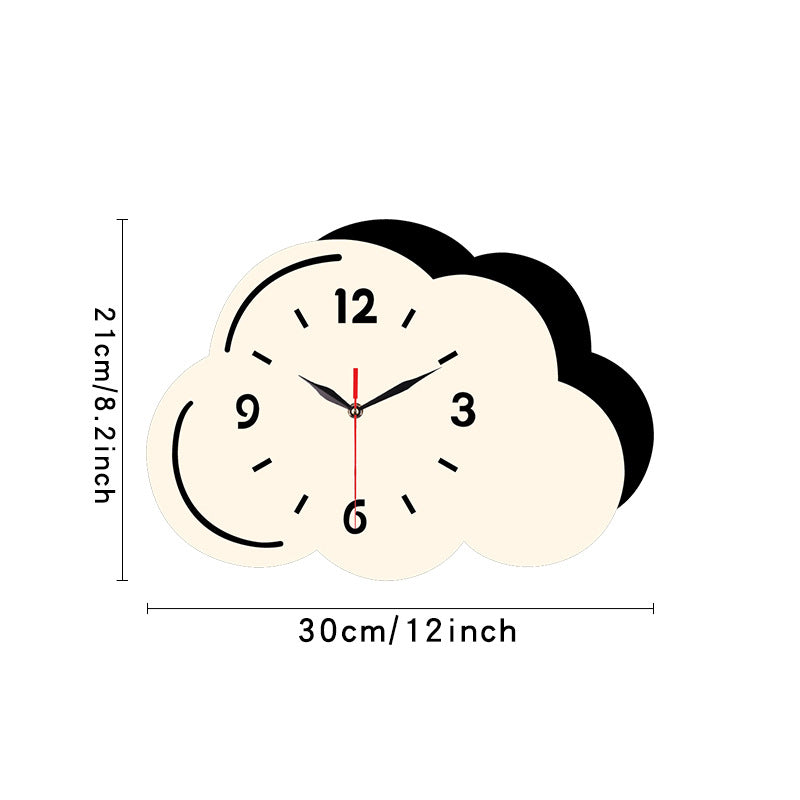 Clouds Shaped Silent Wall Décor Clock