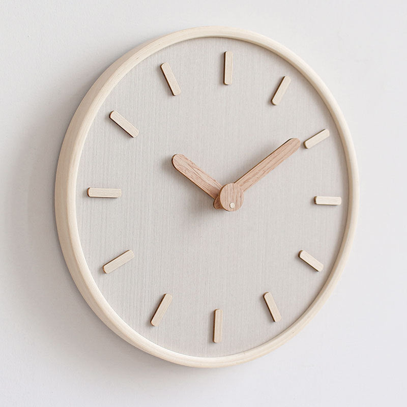Analogue Round Wooden Wall Clock for Home