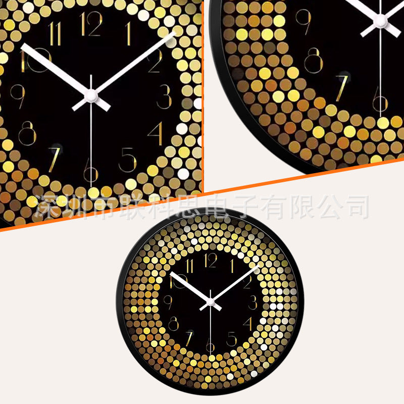 Hand Drawn Style Glass Front Silent Wall Clock