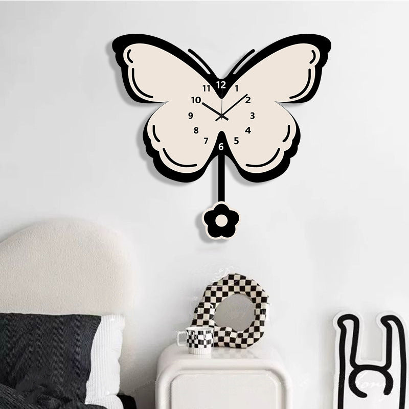 Butterfly Silent Pendulum Wall Clock