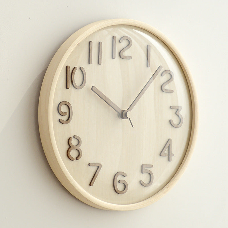 Analogue Wooden Noiseless Wall Décor Clock for Lounge