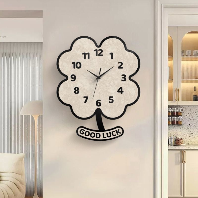 Unique Flower Silent Pendulum Wall Clock