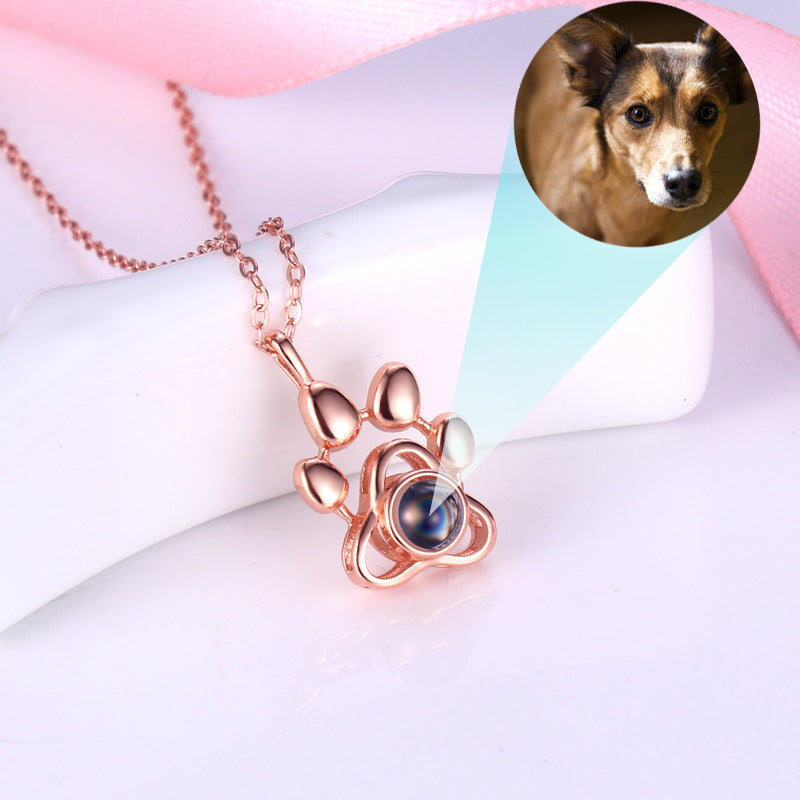 Photo Projection Pet Paw Memorial Pendant