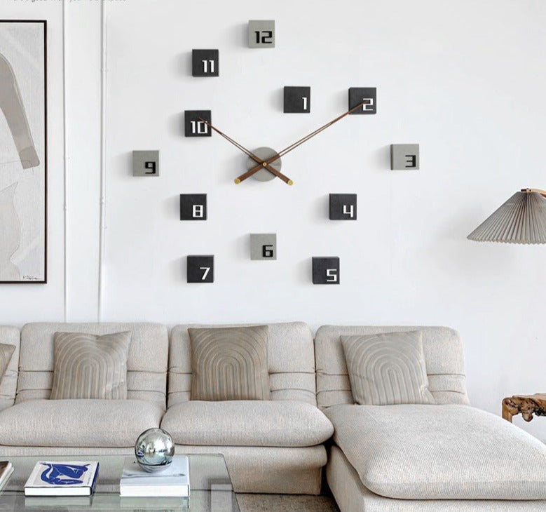 Nordic Style 3D Creative Silent Wall Clock for Livingroom