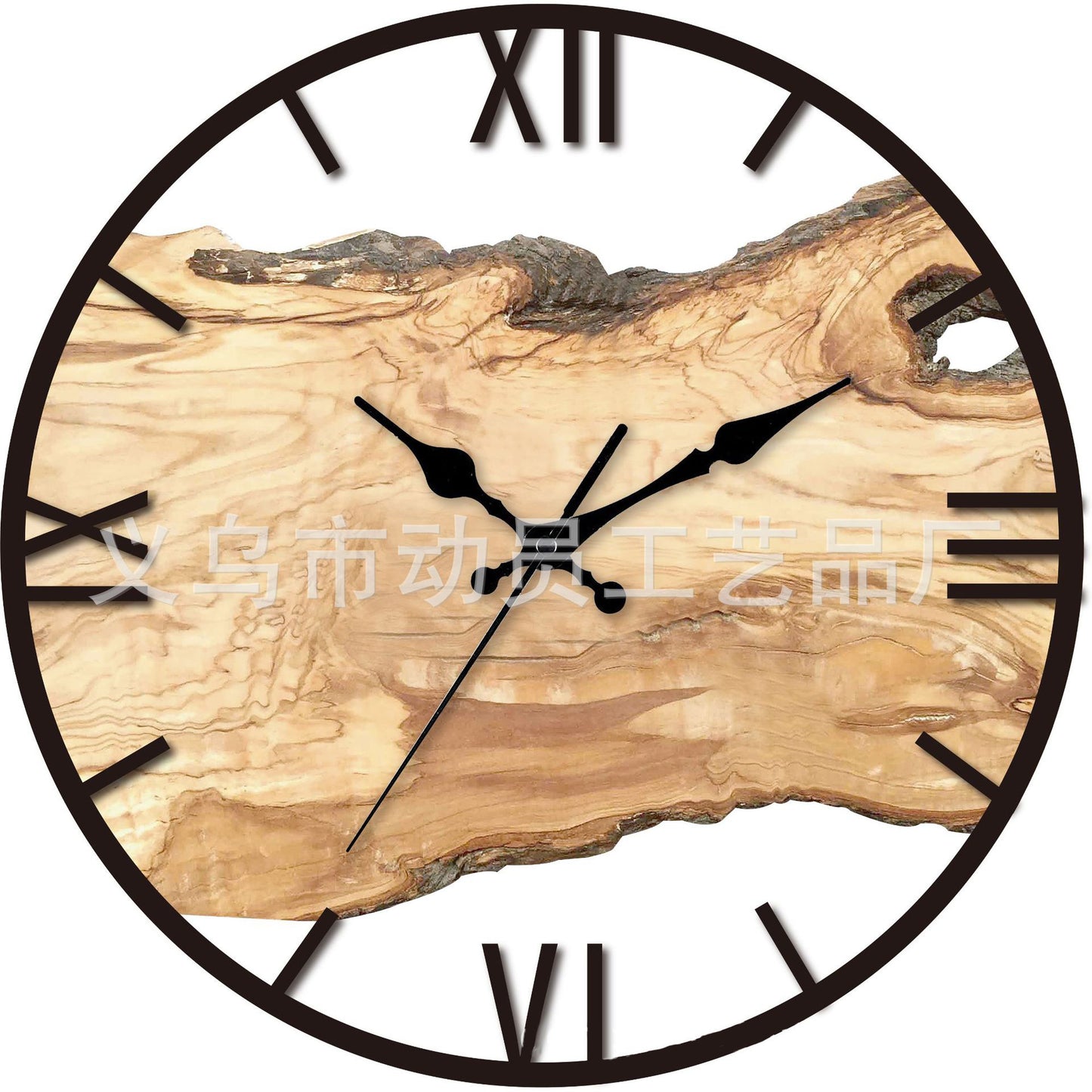 Wood Imitation Acrylic Silent Wall Clock for Livingroom 12 Inches