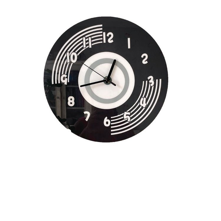Black Circular Vintage Style Silent Wall Clock