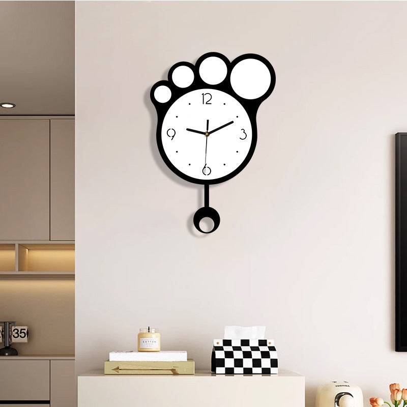Cute Paw Pendulum Silent Wall Clock