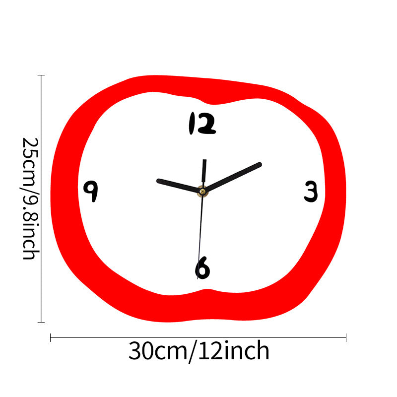 Odd Apple Shaped Silent Wall Décor Clock