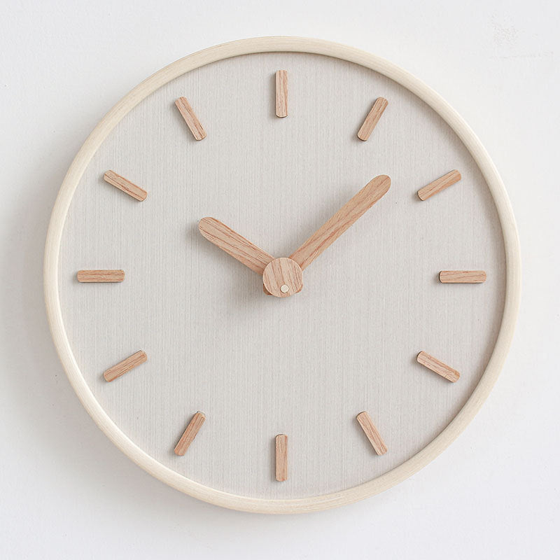 Analogue Round Wooden Wall Clock for Home
