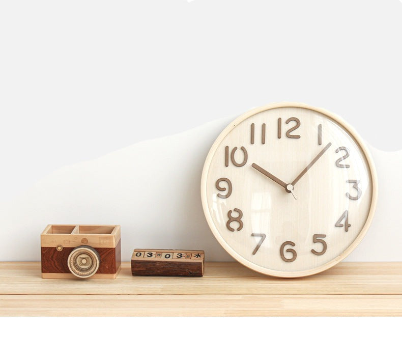 Analogue Wooden Noiseless Wall Décor Clock for Lounge