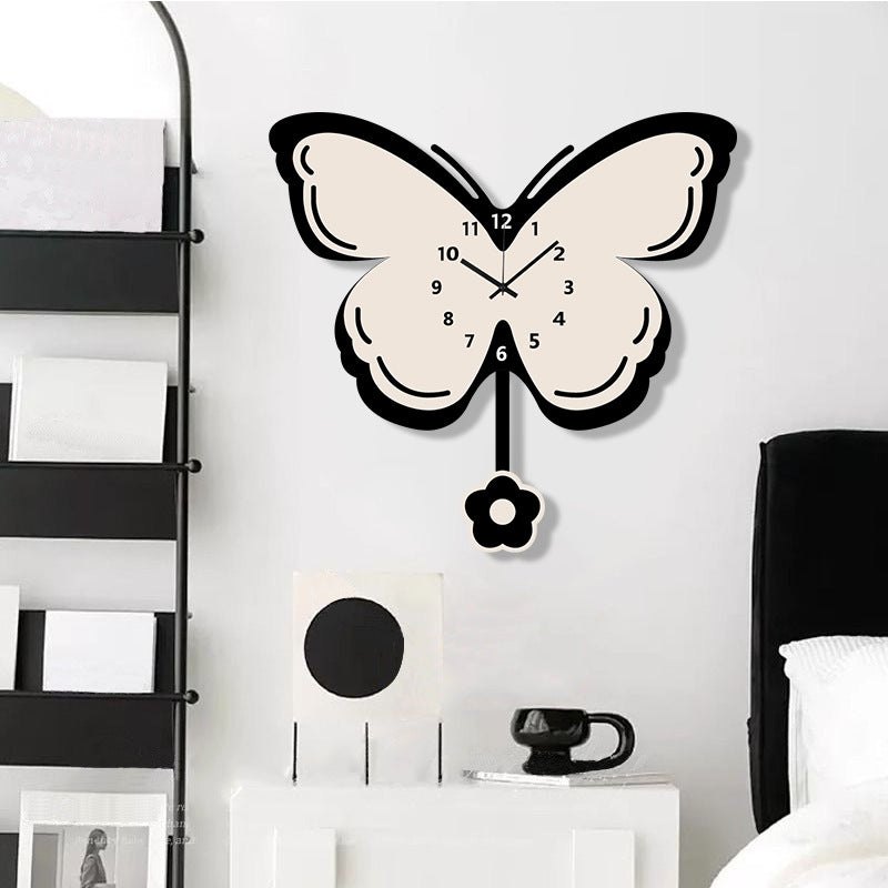 Butterfly Silent Pendulum Wall Clock