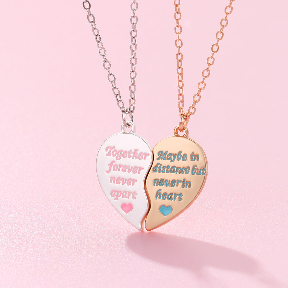 Half Heart Friendship Necklaces Distance Relationship Gift Set