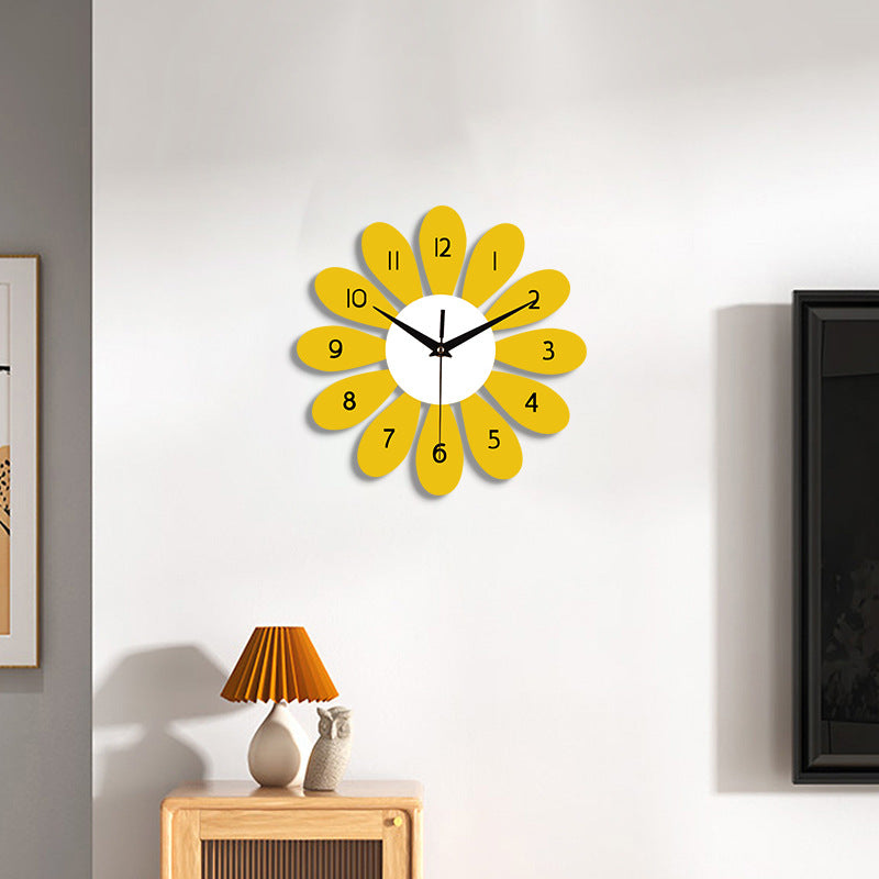 Nordic Sunflower Silent Wall Décor Clock