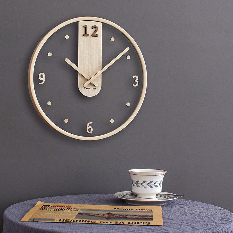 Analogue Noiseless Wooden Wall Clock for Home