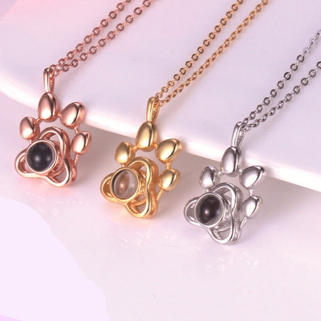 Photo Projection Pet Paw Memorial Pendant