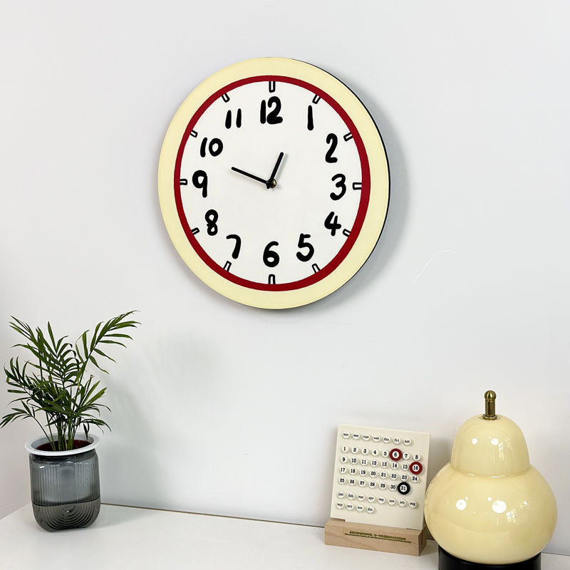 Hand Drawn Style Silent Wall Décor Clock