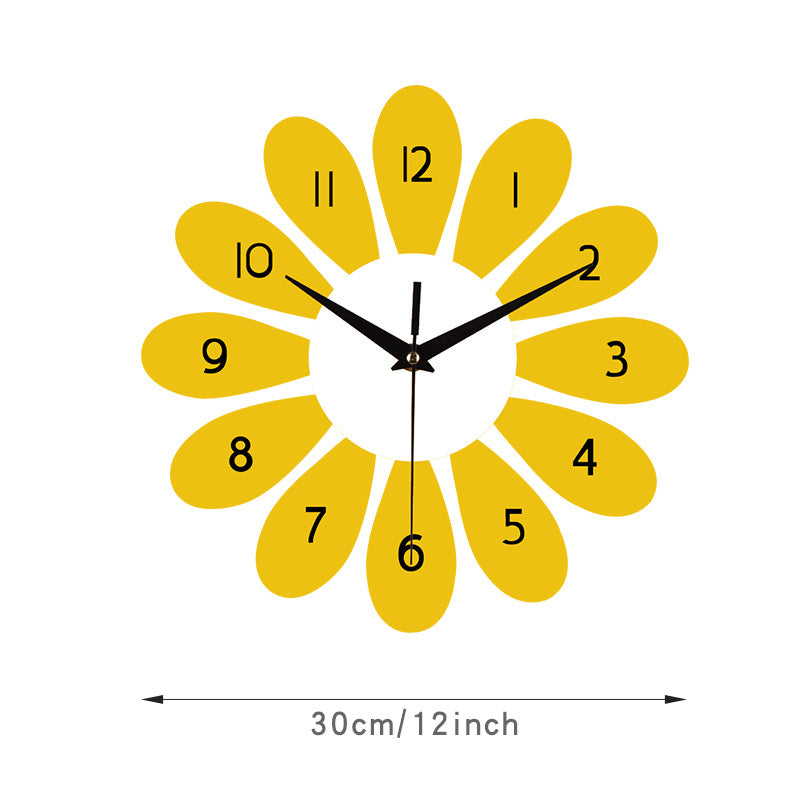 Nordic Sunflower Silent Wall Décor Clock