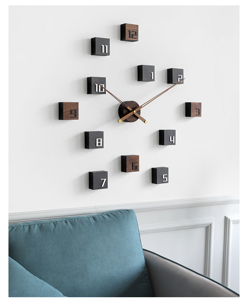 Nordic Style 3D Creative Silent Wall Clock for Livingroom